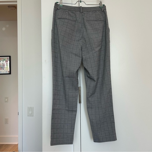 Uniqlo Grey High-Waist Glen Check Tapered Trousers - Picture 2 of 8